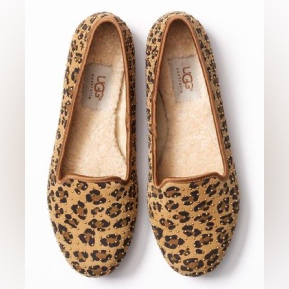 UGG Women's Leopard Alloway Studed Slip-Ons